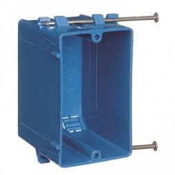 1-Gang 18 cu. in. Blue PVC New Work Electrical Switch and Outlet Box