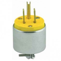 Commercial Grade Armored Straight Blade Rubber Plug and Connector-Leviton