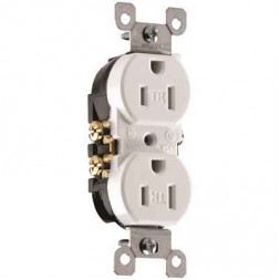 Commercial Grade Duplex Receptacle Tamper and Weather resistant-15Amp-White