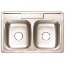 Drop-In Stainless Steel Kitchen Sink  Double Bowl 