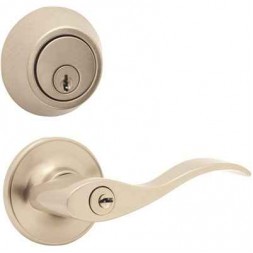 Decorative Wave Entry Single-Deadbolt Lever Set Combo Decorative Wave Entry Single-Deadbolt Lever Set Combo