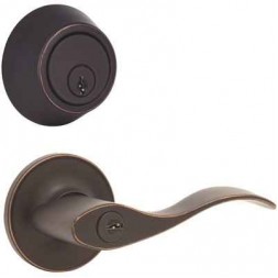 Decorative Wave Entry Single-Deadbolt Lever Set Combo Decorative Wave Entry Single-Deadbolt Lever Set Combo